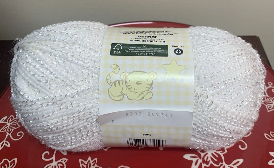 Пряжа Bernat Baby Coordinates Pompadour белая 457 ярдов 5 унций 48005 новая - Изображение 3 из 4