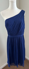 J. Crew Kylie Dress in Silk Chiffon, Navy, Short, Bridesmaid Sz 12 Dress