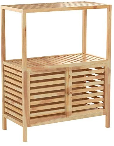 (TG. 88 x 39 x 10,5 cm) Wenko 20353100, Mobile a scaffali bagno con 2 ante Norwa - Immagine 3 di 4