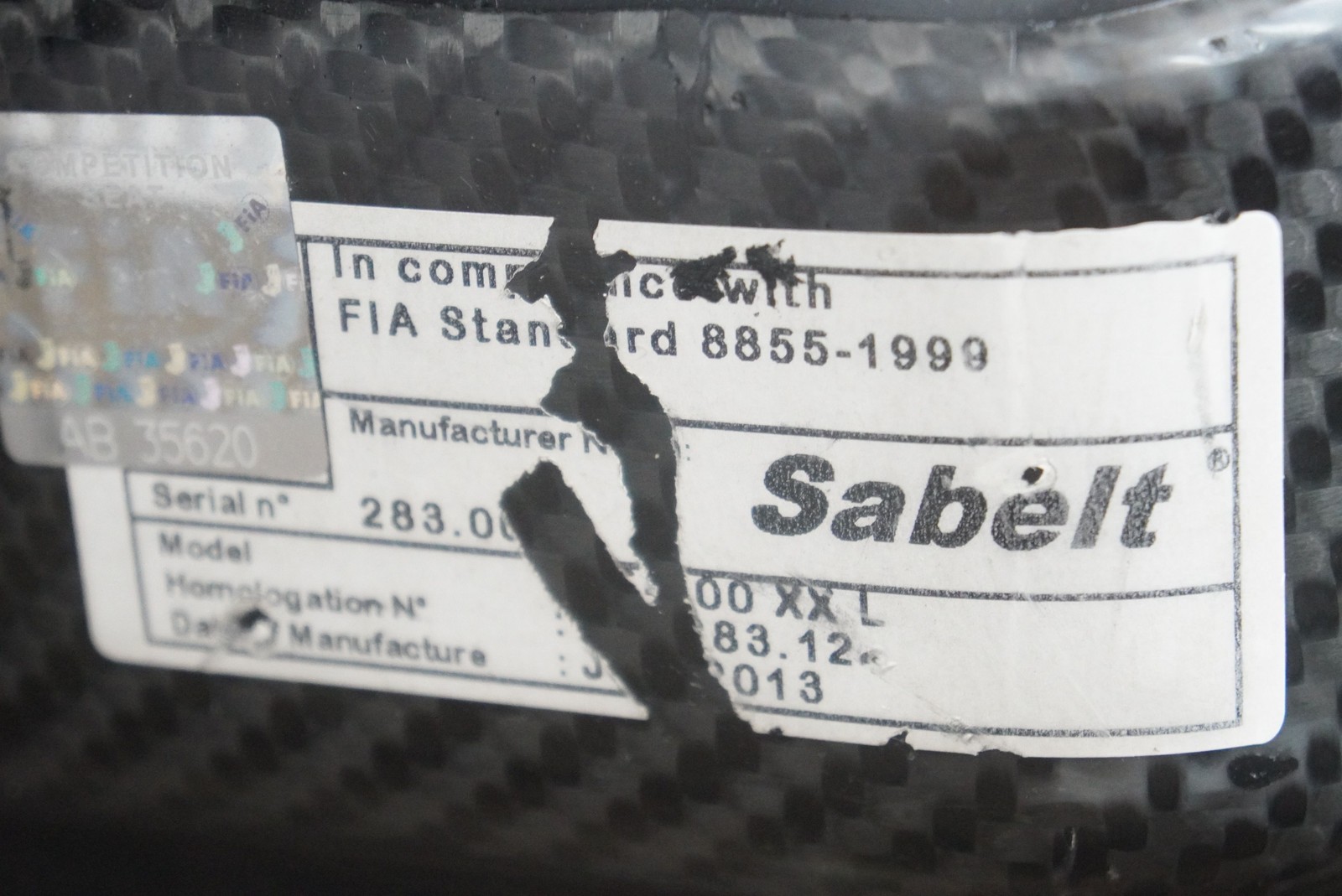 Set Driver Passenger Sabelt Racing Seat Carbon Fiber Ferrari 458 Challenge *Note