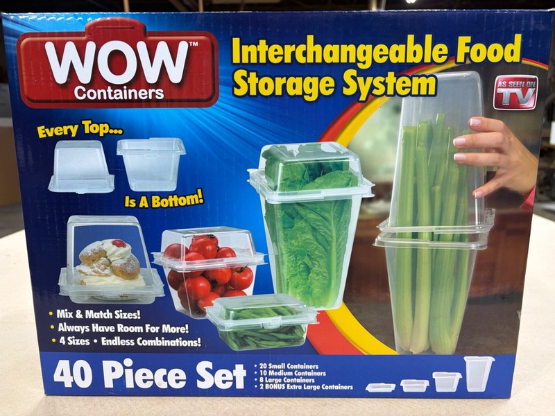 NEW 40 Piece Wow Brand Meal Prep Food Storage System