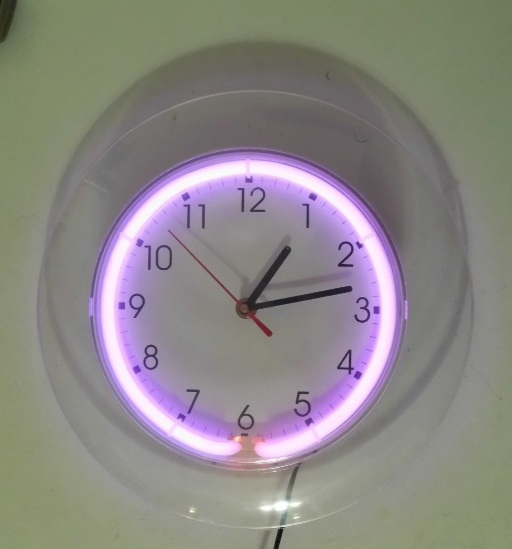Vintage Changing Color Neon Wall Clock  Pink-Blue Tested Wor
