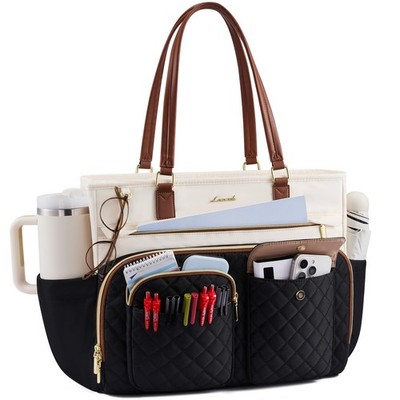LOVEVOOK Teacher Tote Bag for Women Work, Laptop Bag with Large Cup Holder, N...