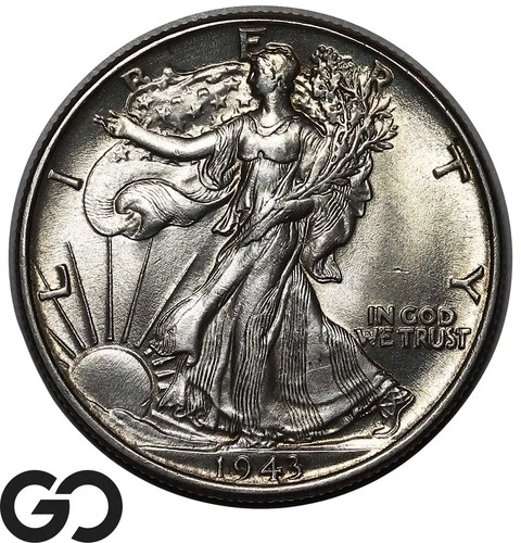 1943 Walking Liberty Half Dollar, Solid Gem BU++