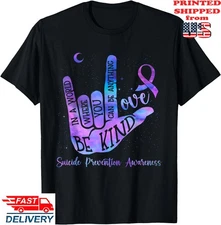Be Kind ASL Love Hand Sign Suicide Prevention Awareness T-Shirt, Unisex Tee