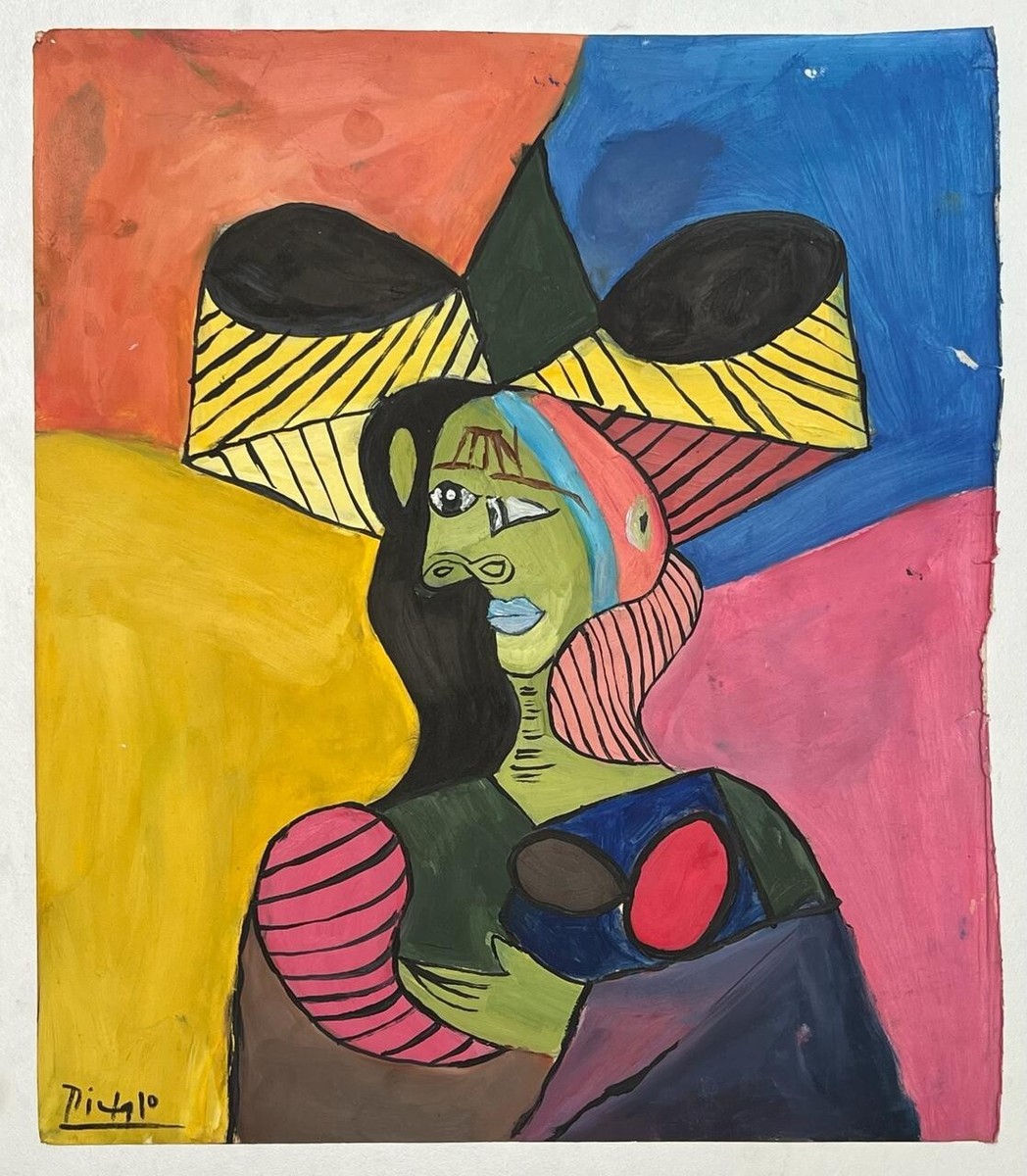 PICASSO 油絵アート Pablo Picasso (Handmade) Oil On Canvas Painting signed and