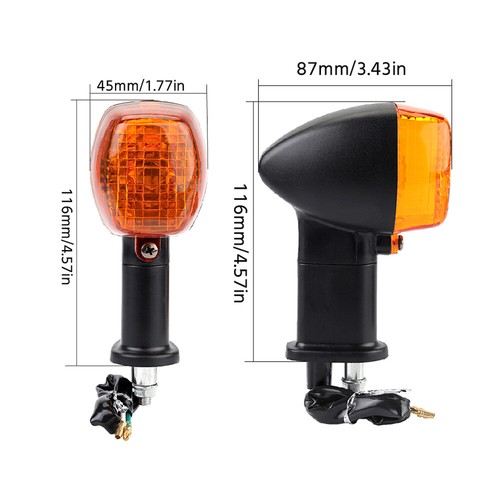Front Turn Signal Lights Amber For KAWASAKI ZRX1200 R ZRX1100 ZRX400 ZR-7 - Picture 6 of 9