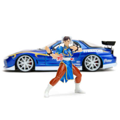 Street Fighter 1993 Mazda RX-7 1:24 Scale Diecast Model w/ Chun-Li