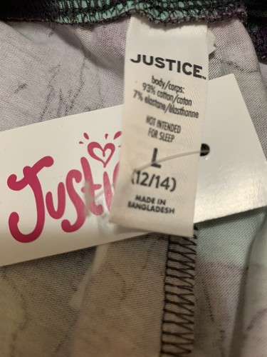 Justice Girls Leggings Purple Full Length Colorful Paint Design Size 12/14 - Picture 7 of 10