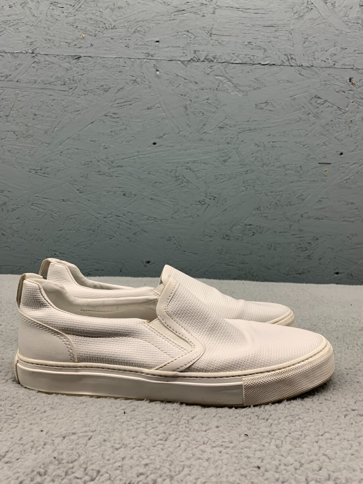 SAOLA ZARA Sneakers Slip On Uomo Taglia 43 Bianco Casual Basso Suola Gomma Texturizzata
