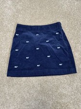 Vineyard Vines Womens Sz 2 Corduroy Mini Skirt Whale Logo Blue