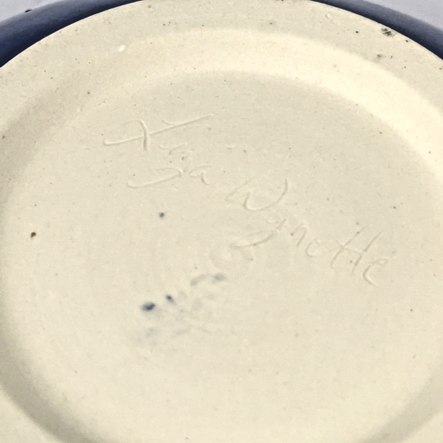 Signed Blue Fish Pisces Bowl | Terraverse Studio Art Pottery | Lyza Wynette - Picture 6 of 8