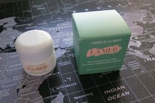 Cr me de la Mer LaMer Moisturizing Cream 0.5 oz - EMPTY jar, COMPLETE set, Clean