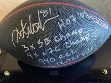 Art Monk Autographed BlackFootball- JSA COA  / 5 CAREER INSCRIPTIONS