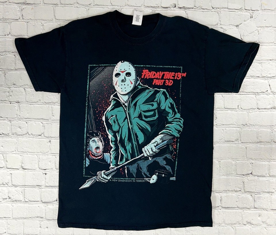 Friday The 13th Jason Lives Classic Horror Movie Mens Black Graphic Tee - View #5
