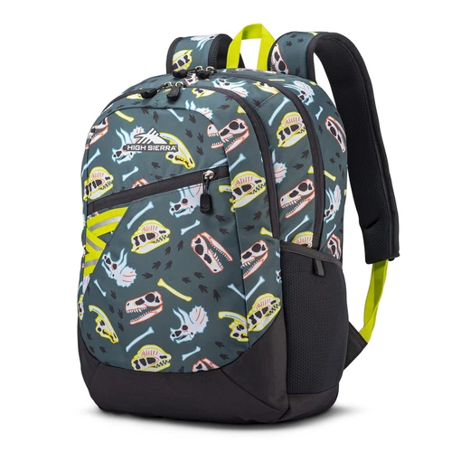 Mochila High Sierra BTS para escuela y viaje, Dino Dig y Mercury (caja abierta)