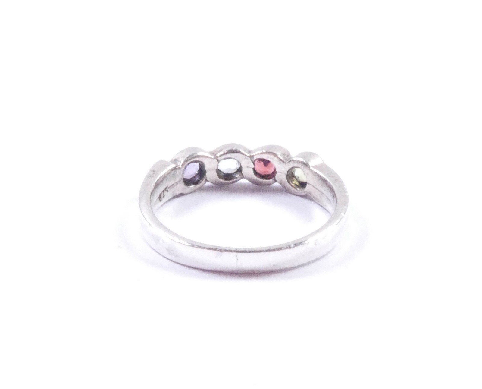 Ring Rainbow Multi Coloured CZ Four Stone 925 Ste… - image 4