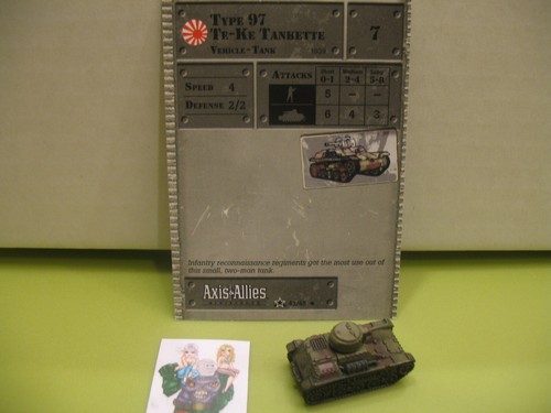=Axis & Allies Miniatures BASE SET II Type 97 Te-Ke Tankette with card 43/45=