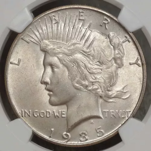 1935-S Peace Dollar, Choice Uncirculated, NGC/CAC MS-63