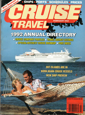 CRUISE TRAVEL Magazine February 1992 4th Annual Directory Issue [108 Pages]
