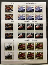 6x Locomotives / Trains - stamps - Timbres - Imperf. MNH** M105