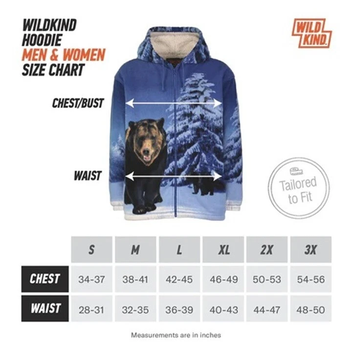 Wildkind Wolf Snow Grey Jacket Wolves Sherpa Fleece Hoodie Blue Sweater M-3X - product detail image 6