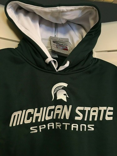MICHIGAN STATE SPARTANS HOODIE Sewn Sweatshirt Adult LARGE or XL NWT - Picture 2 of 3