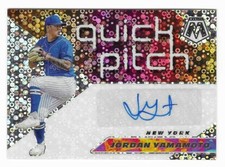 Jordan Yamamoto 2021 Panini Mosaic Quick Pitch Autograph #QPA-JY Mets Disco RC