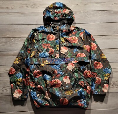 Reason Brand Pullover Hoodie Windbreaker Flower Floral All Over