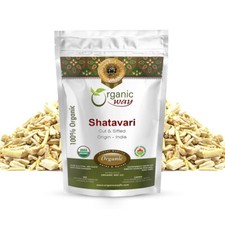 Organic Way Dried Shatavari Cut  Sifted - Organic, Kosher  USDA Certified