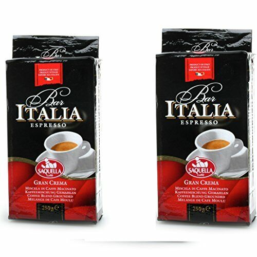 Saquella Bar Italia GRAN CREMA Italian Espresso Ground Coffee 2 x 250g