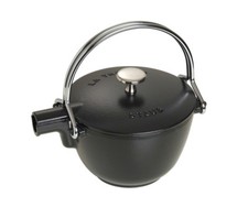 Staub Teekessel rund Schwarz 16,5 cm Wasserkocher Teekocher Gusseisen Emaillieru