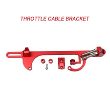Red Throttle Cable Carb Bracket Carburetor 307 350 SBC Fit For 4160 4150