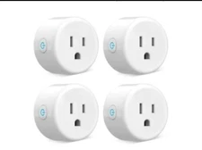 4 Pack Smart Plug, Wifi Mini Socket Outlet, Alexa Google Assistant Timer White