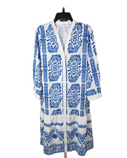 New GOODNIGHT MACAROON Women's Long Sleeve Blue Boho Dress Size 8