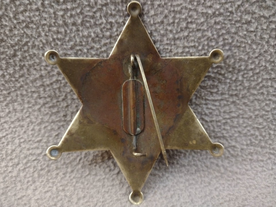 Vintage Brass Novelty Licensed JUNK Dealer Star Badge Pin eBay
