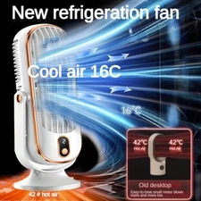 Dual Motor 5-Speed USB Portable Air Conditioner Fan with 720° Surround Cooling 