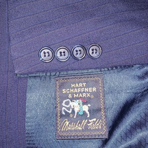 HART SCHAFFNER MARX Blazer Mens 44R Blue Suit Jacket Sport Coat