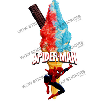 Eiswagen Aufkleber Spiderman Ice Cream Whippy Sherbet Flake Decals