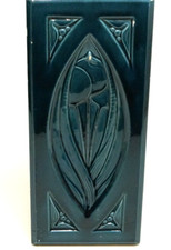 Antike Jugendstil Ofenplatte Meissner Ofen Fabrik Fliese Kachel um 1890 (P-1835)