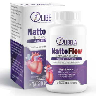 Nattokinase Supplement 4000FU 180 Caps Blood Flow, Heart, Cardiovascular Health