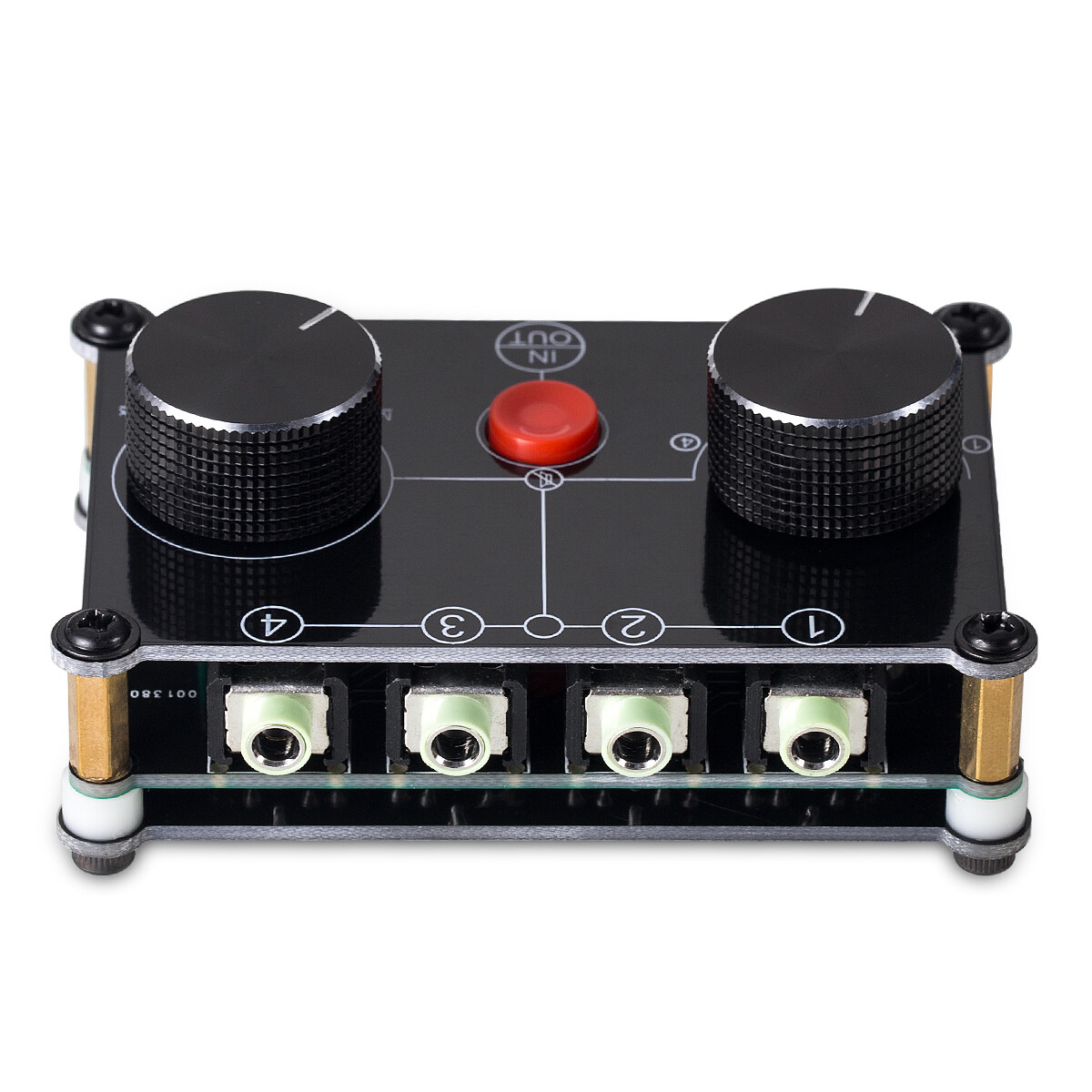 4-way Stereo Audio Switcher Box Mini Speaker Headphone