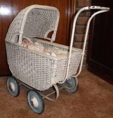 cane dolls pram