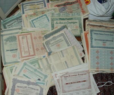 !!! TO SEIZE: lot of 40 DIFFERENT SECURITIES (shares, loans, shares,  )!!!!