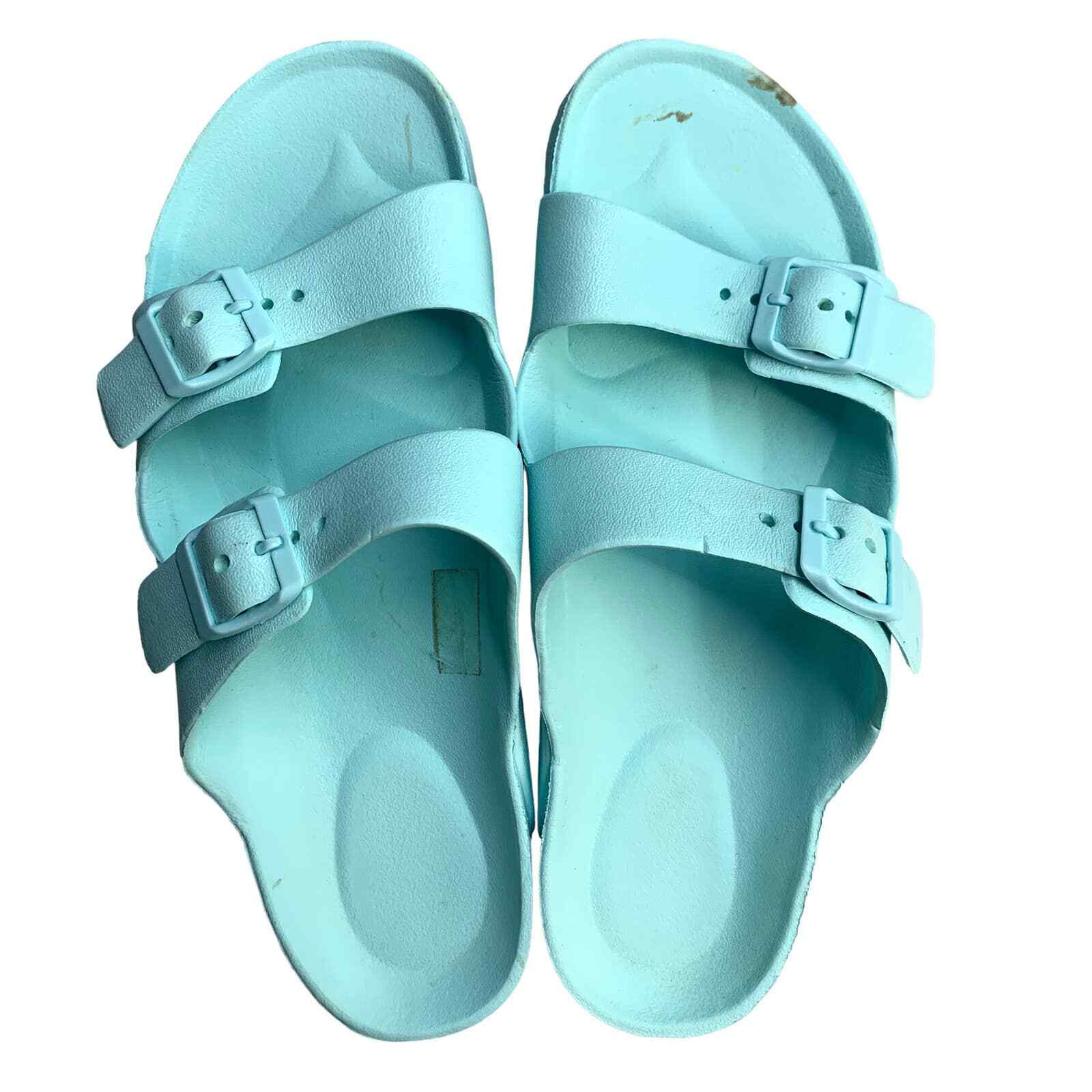 Slide Blue Sandals Double Strap EVA Sole Size 9/10 Mens Womens Unisex | eBay