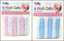 Pack of 6 Extra Soft Velvet Micro-Fiber Wash Burp Cloths Towel Baby Girl