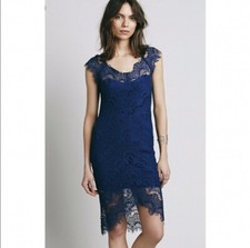NWT Intimately Free People Lace Sheath Dress Navy Blue Small Sexy ⭐️7824