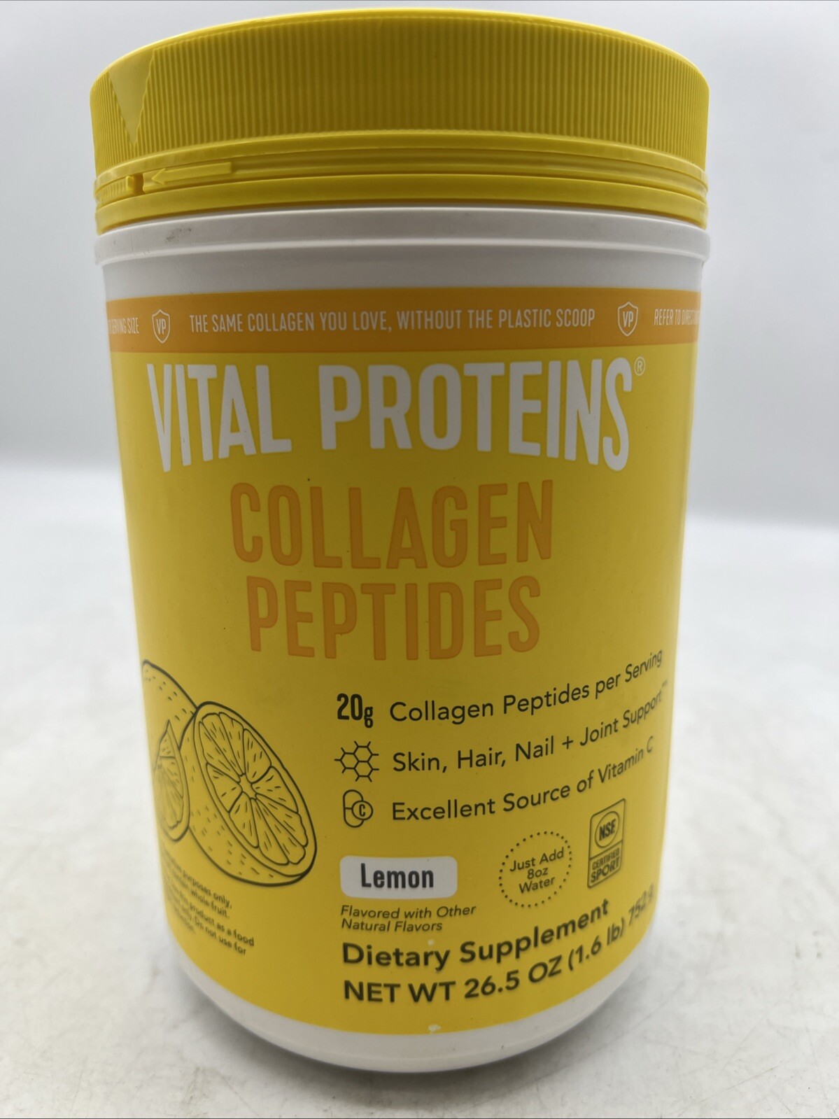 Vital Proteins Collagen Peptides 26.5 oz - Lemon Flavor Exp 4/10/25 New 1.6lbs