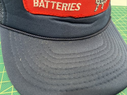 Vintage Qwik Lite Batteries Patch Trucker Hat Cap Blue SnapBack Used Good. - Picture 5 of 14