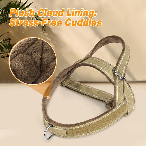Soft Flannel Dog Harness No Pull Padded Pet Vest Reflective Quick Release Buckle - Picture 21 of 25